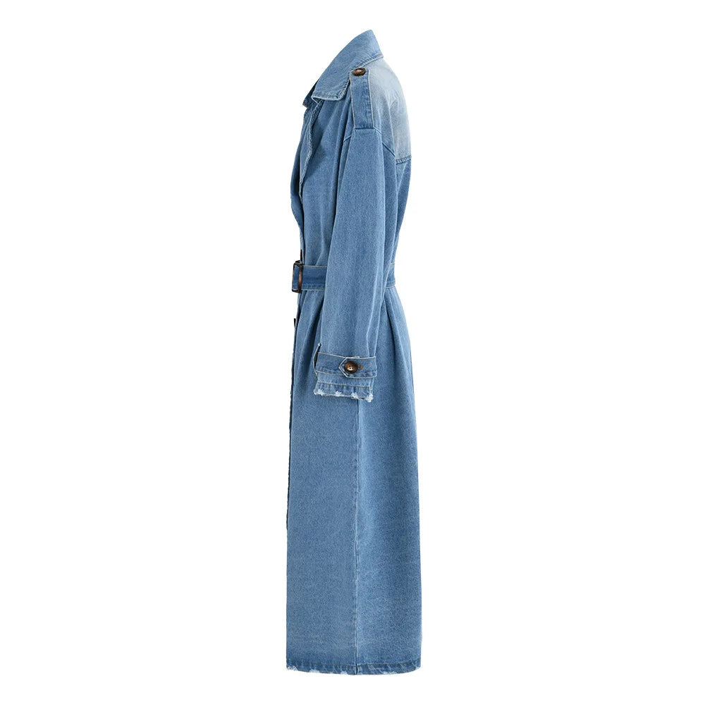 Mavi Denim Uzun Yıkamalı Kot Ceket