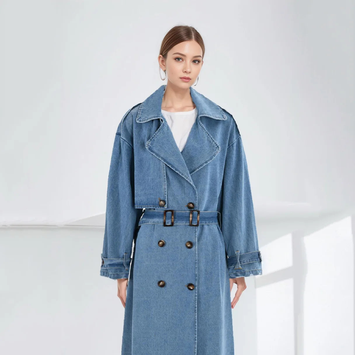 Mavi Denim Uzun Yıkamalı Kot Ceket