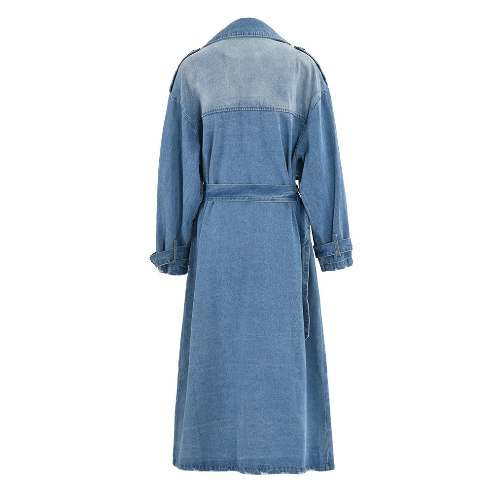 Mavi Denim Uzun Yıkamalı Kot Ceket
