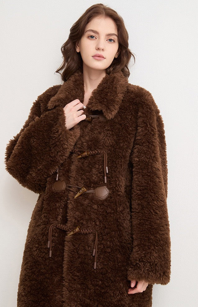 Evelisse Uzun Shearling Kaban