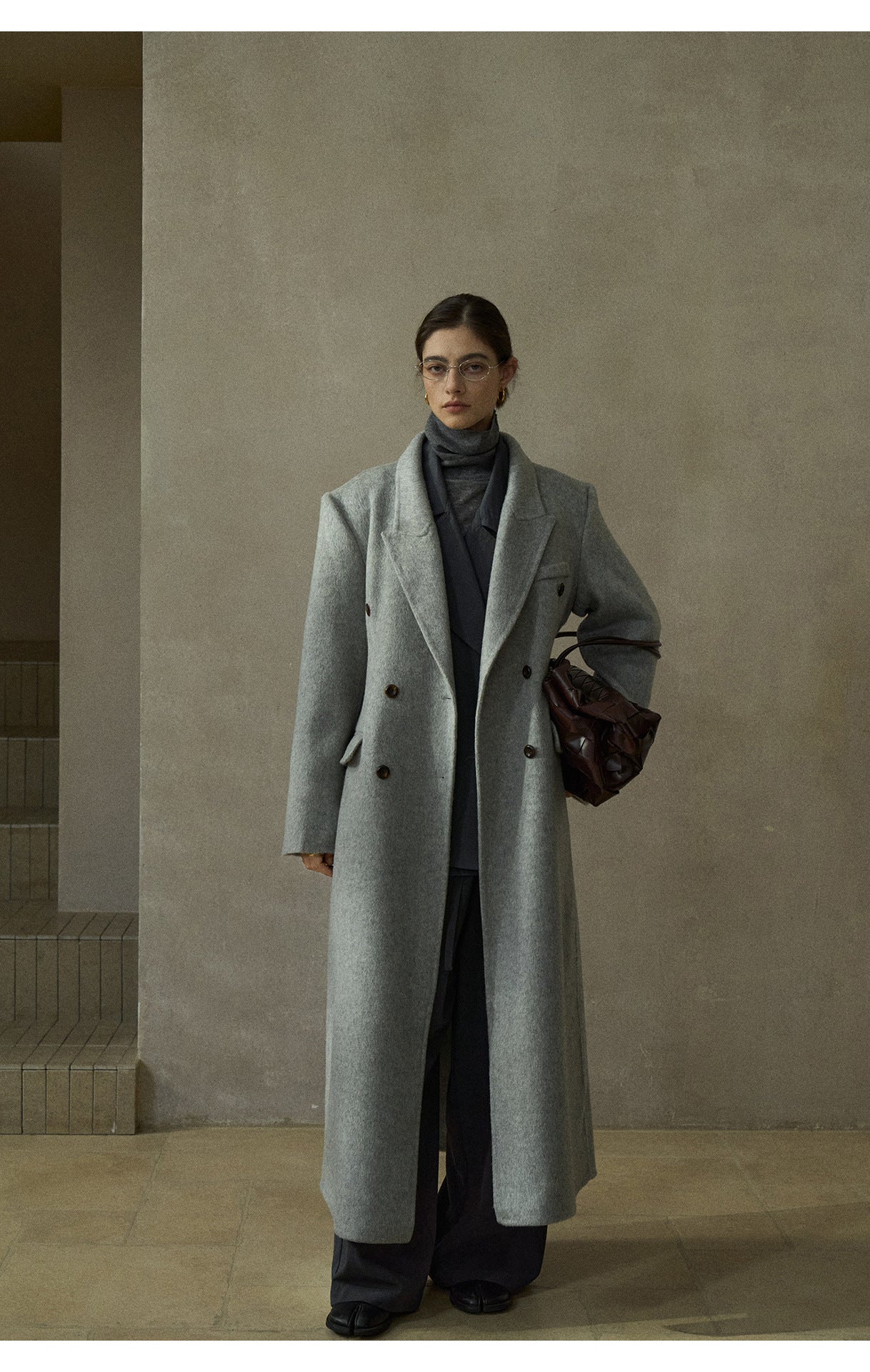 Klasik Yün Ceket Uzun Kaban