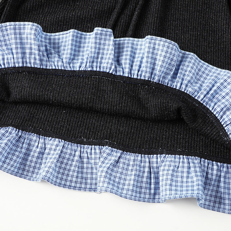 Kenar Detaylı Triko Uzun Kollu Slim Fit Üst