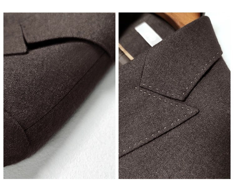 Old Money Yünlü Üçlü Takım – Ceket, Yelek ve Pantolon