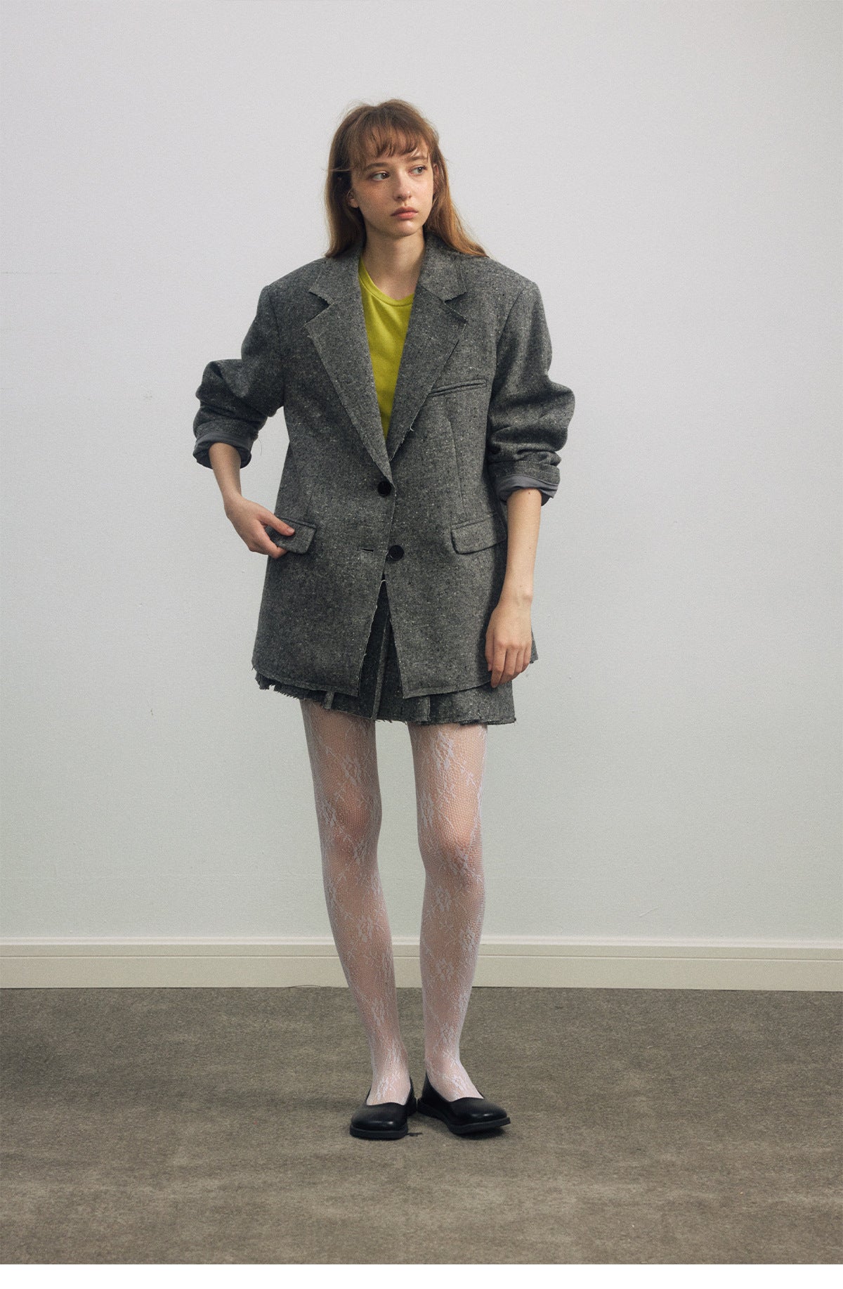 Yün Karışımlı Geniş Kesim Retro Blazer