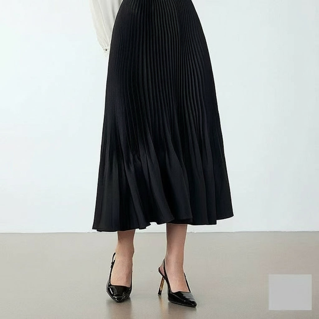 Plise Balık Form Midi Etek