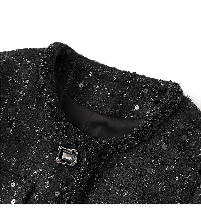 Işıltılı Yün Karışımlı İki Parça Takım – Ceket & Etek