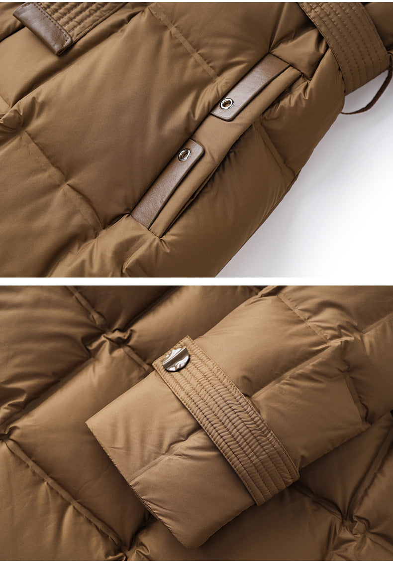 Kürk Yakalı Siyah Uzun Şişme Mont – Çıkarılabilir Yaka Detaylı