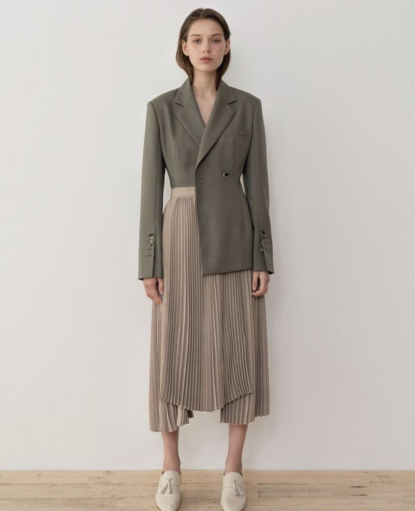 Bel Vurgulu Yün Blazer