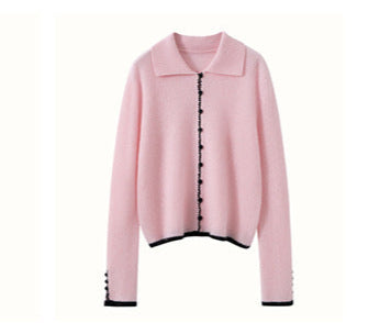 Renk Bloklu Chanel Stil Kaşmir Hırka