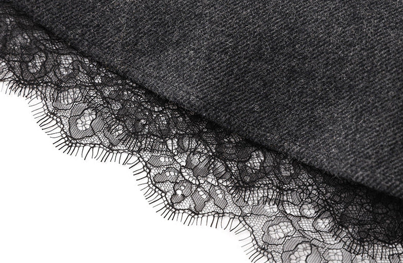 Yün Harmanlı Balıksırtı Dokulu A-Kesim Fransız Elbise (Kemer Haric)