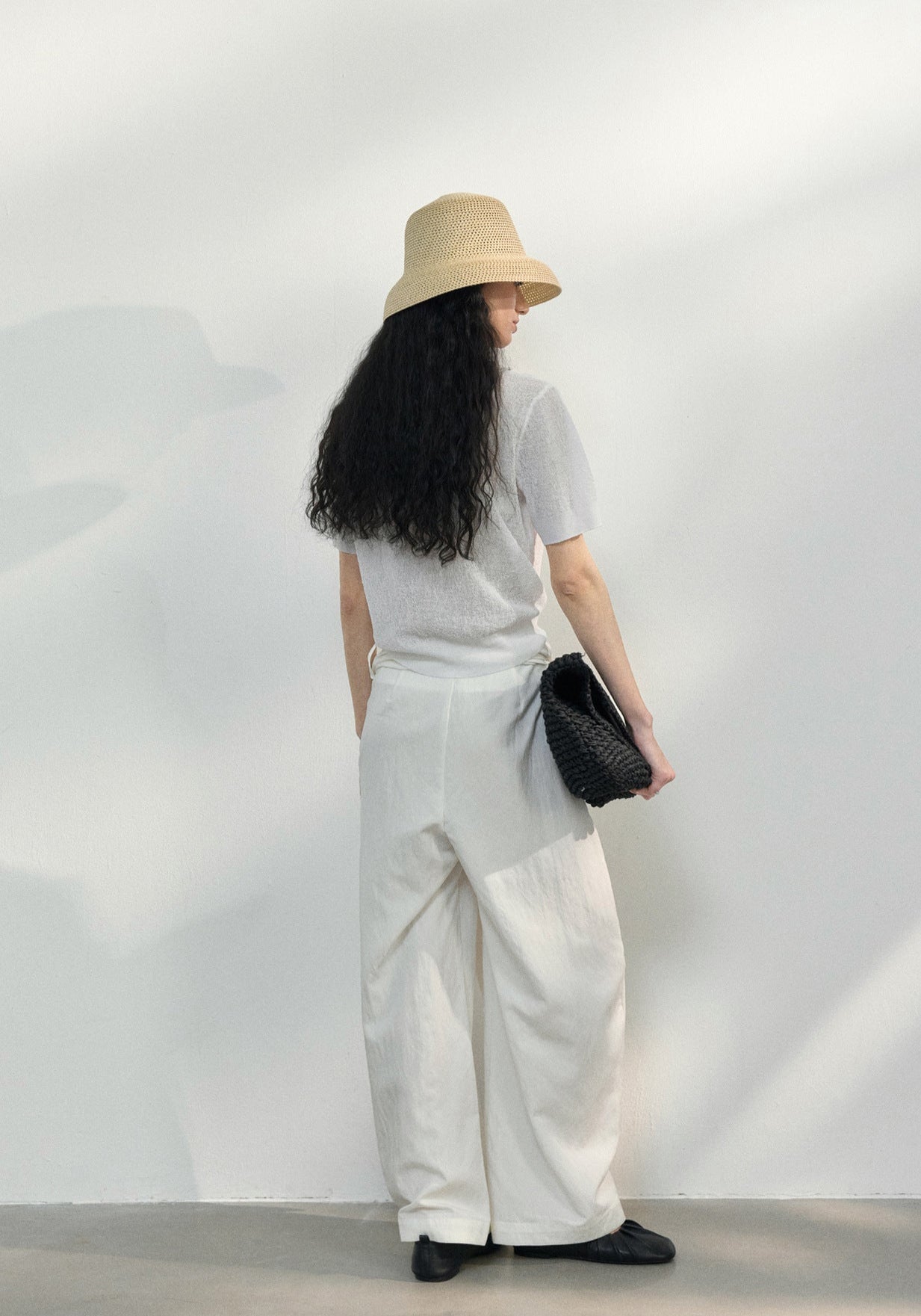 Tencel Kumaş Bağcıklı Kırışmaz Geniş Paça Rahat Pantolon