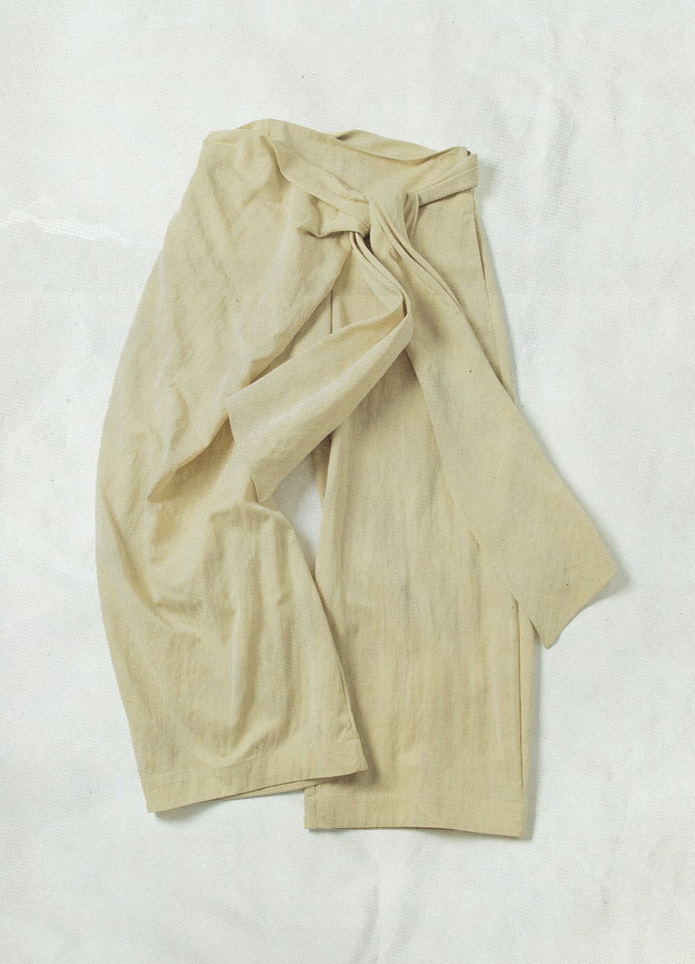 Tencel Kumaş Bağcıklı Kırışmaz Geniş Paça Rahat Pantolon