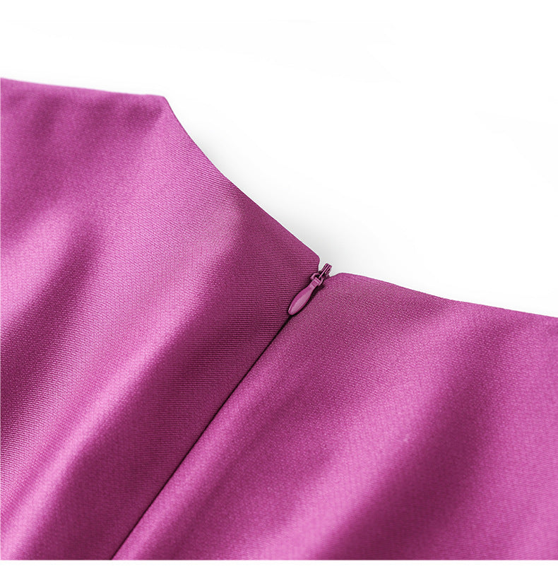 Işıltılı Doku Orta Bel Premium Midi Elbise