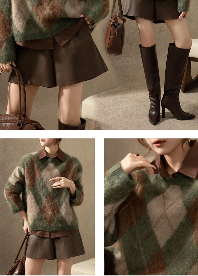 %100 Saf Kaşmir Kalın Oversize Kazak – Premium Dokulu