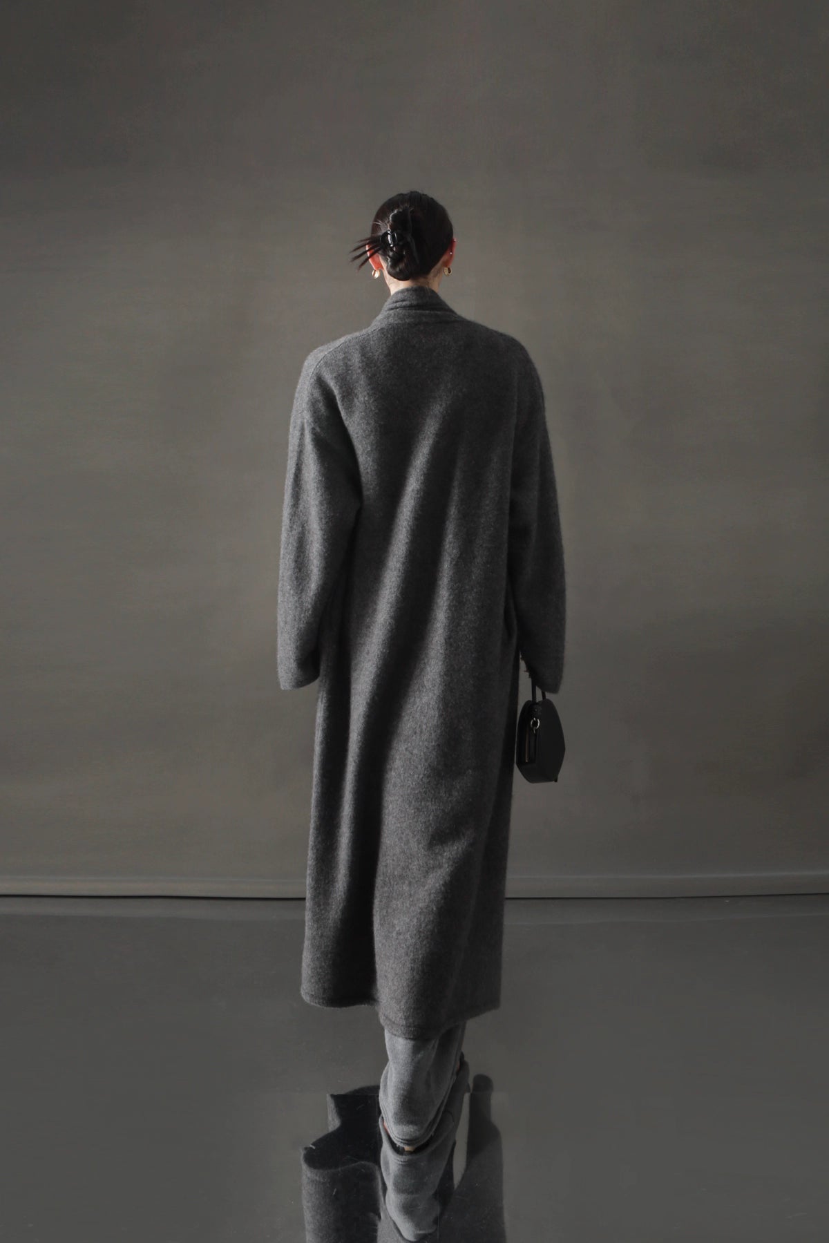 Minimalist Yün Karışımlı Kaşmir Uzun Hırka