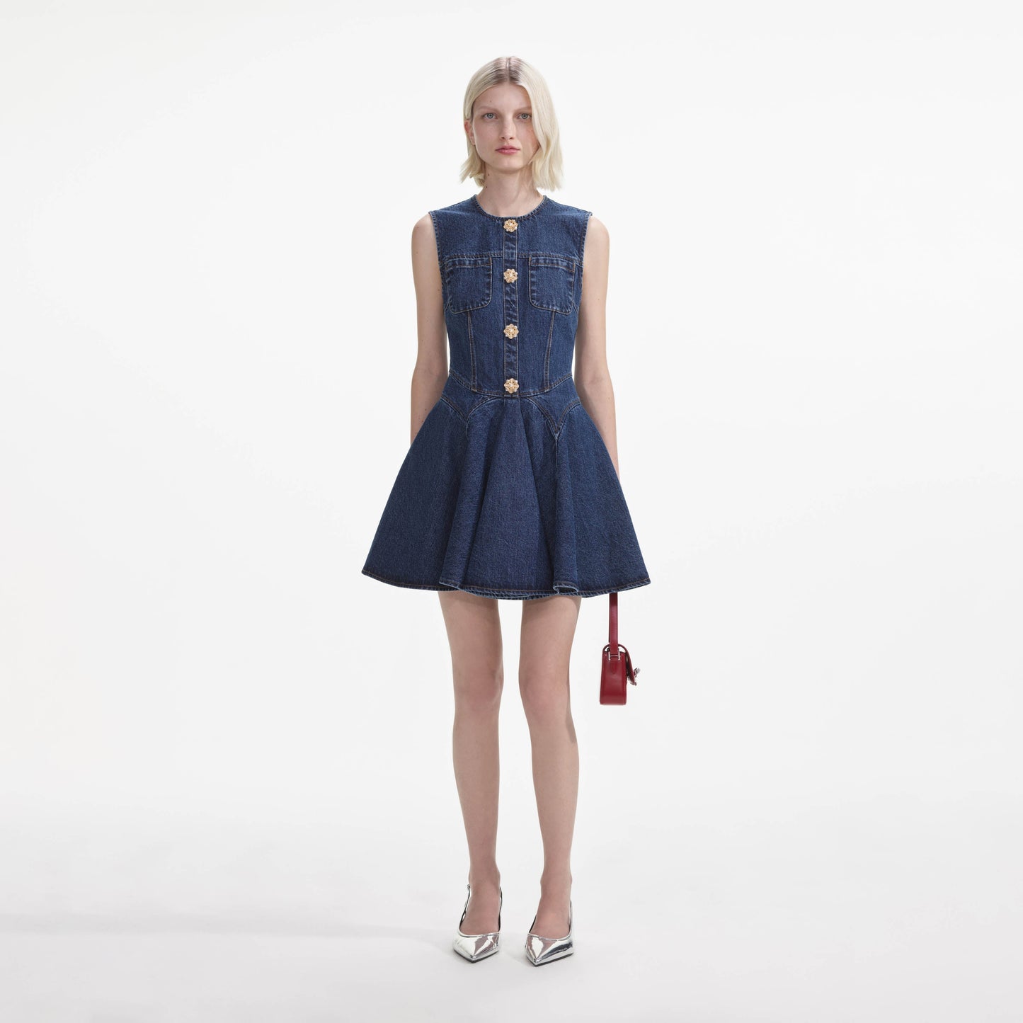 Denim Skater Mini Elbise