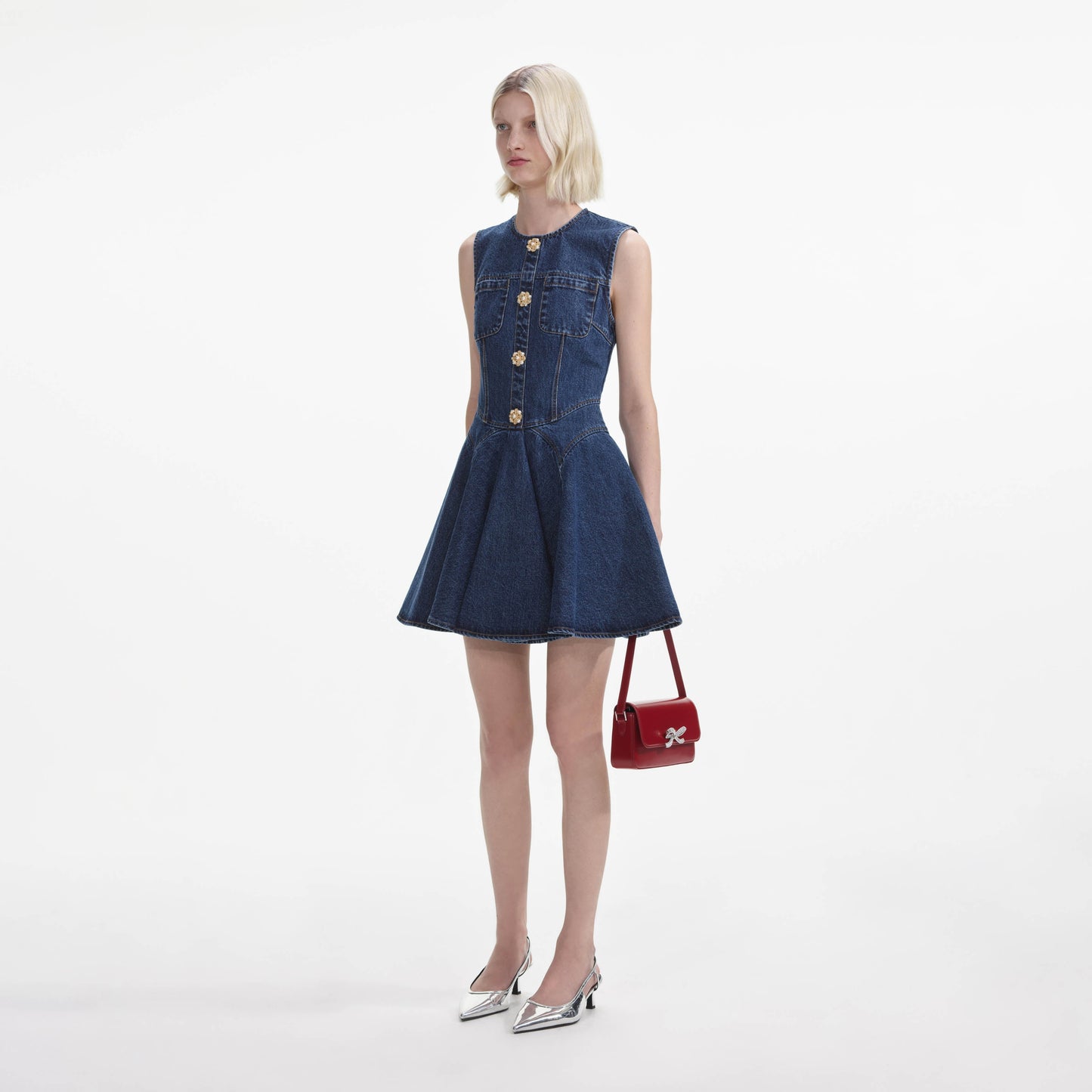 Denim Skater Mini Elbise