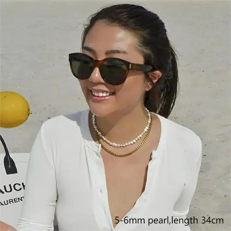 Gerçek Doğal Barok Tatlı Su İncili Choker Kolye