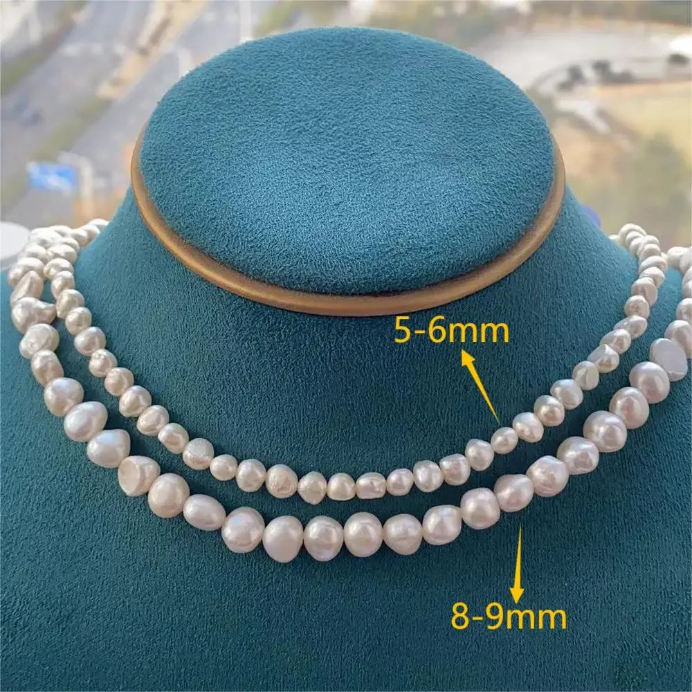 Gerçek Doğal Barok Tatlı Su İncili Choker Kolye