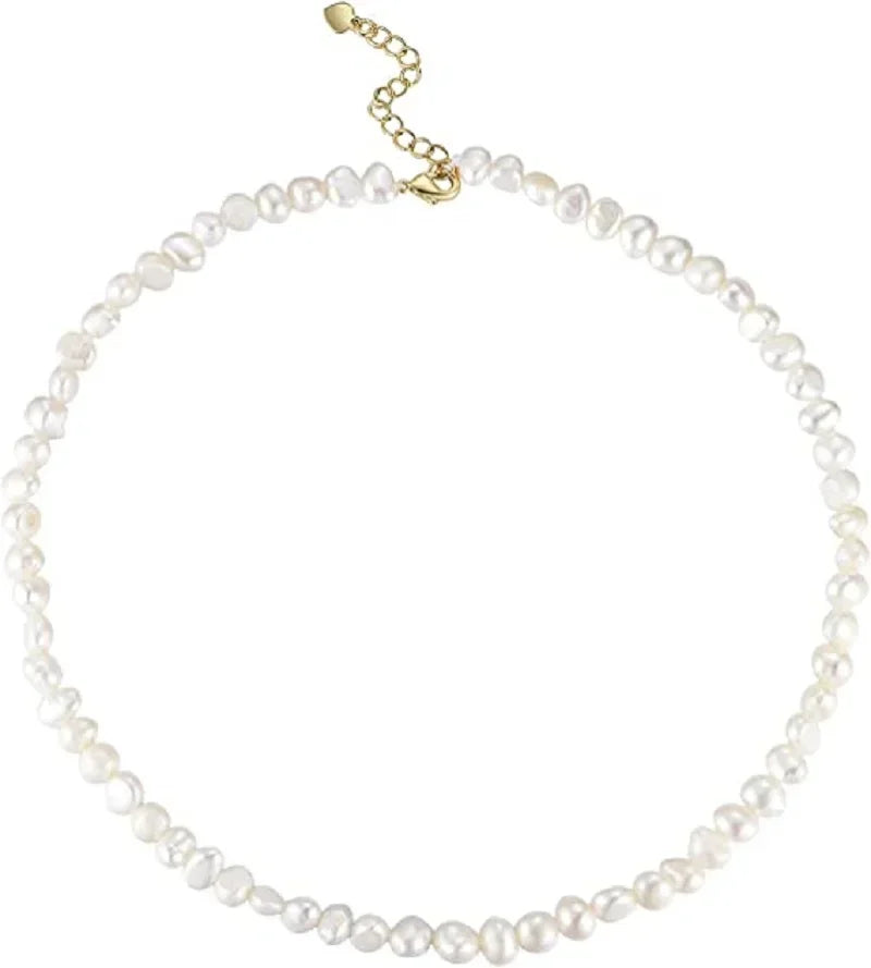 Gerçek Doğal Barok Tatlı Su İncili Choker Kolye