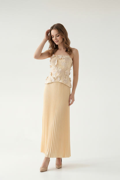 Soleil Bloom Piliseli Maxi Etek Takımı