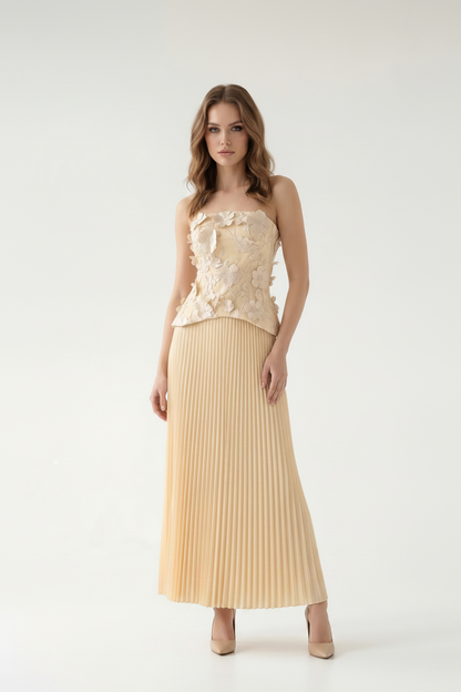 Soleil Bloom Piliseli Maxi Etek Takımı