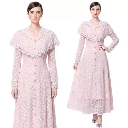 Vivienne İşlemeli Dantel Maxi Elbise