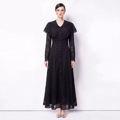 Vivienne İşlemeli Dantel Maxi Elbise