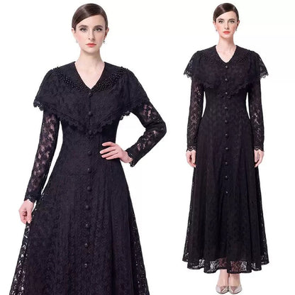 Vivienne İşlemeli Dantel Maxi Elbise