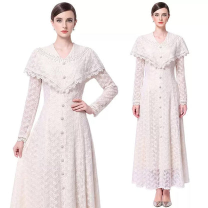 Vivienne İşlemeli Dantel Maxi Elbise