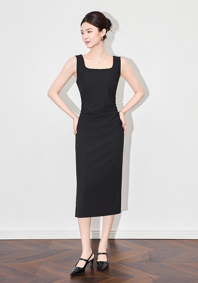 Amélie Noir Maxi Elbise