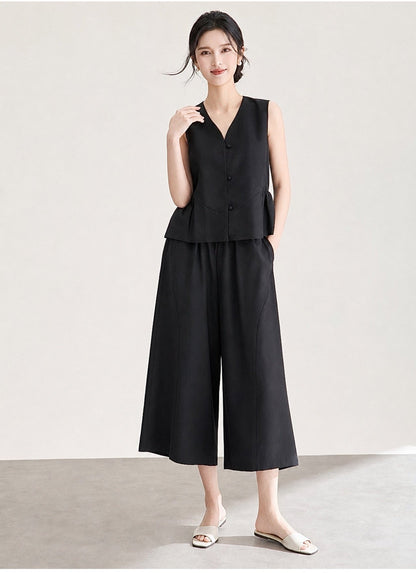 Emilia Luxe Yelek ve Crop Pantolon Takımı