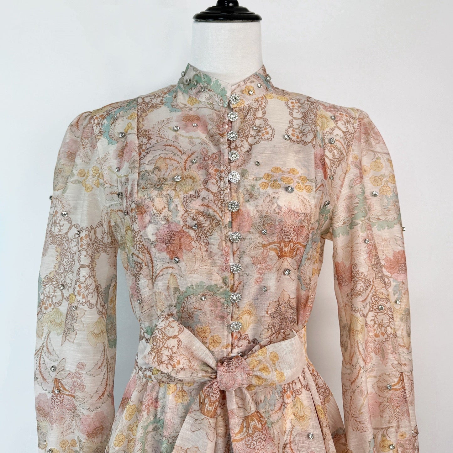 Rosalie Vintage Çiçek Desenli Maxi Elbise