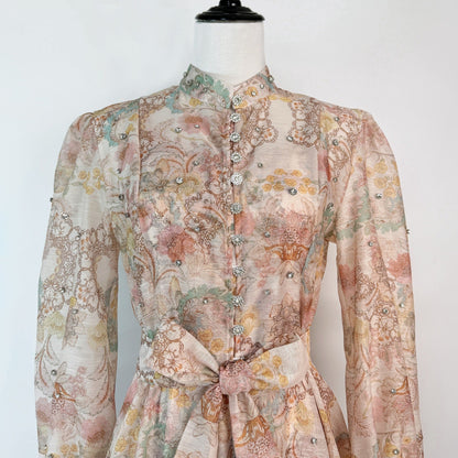 Rosalie Vintage Çiçek Desenli Maxi Elbise