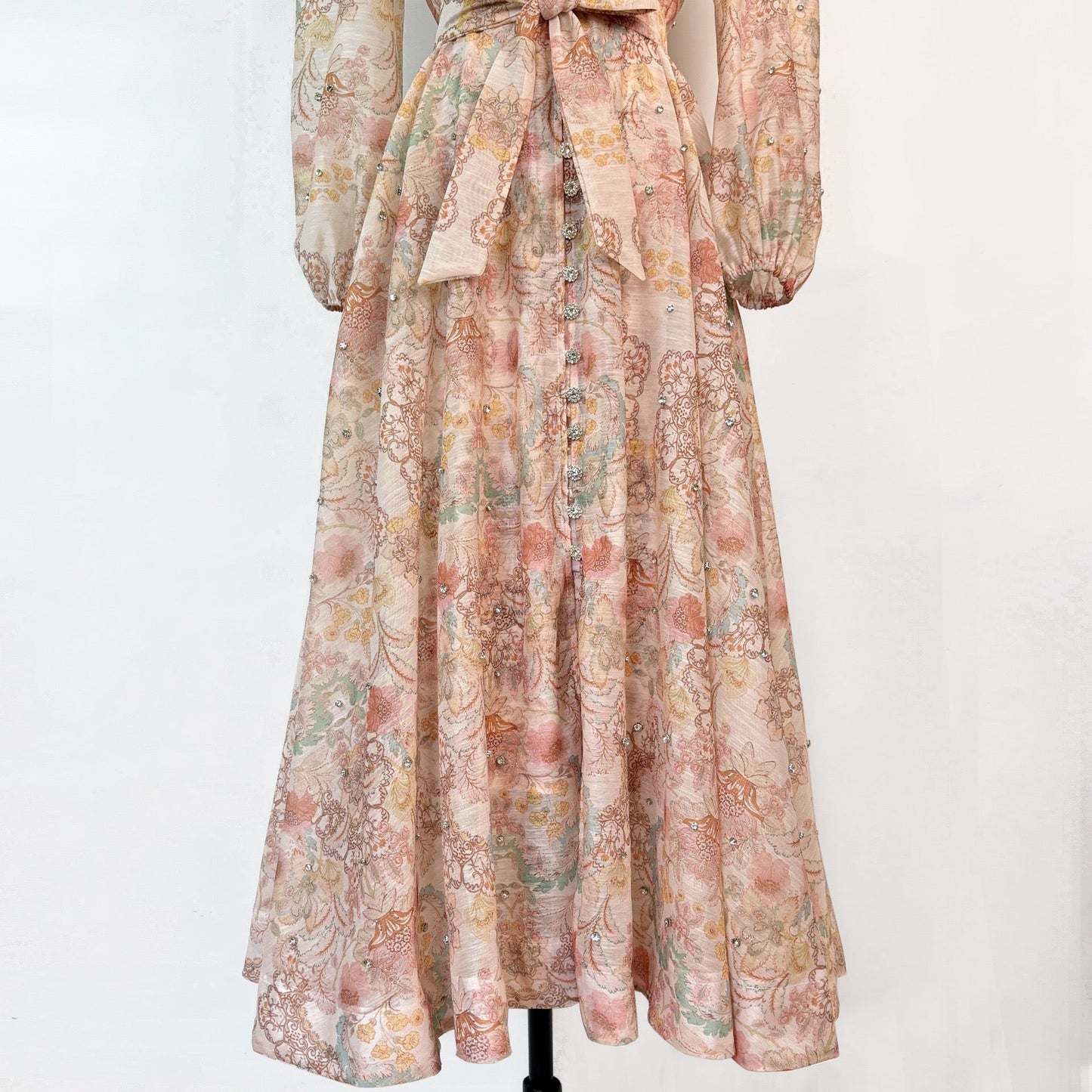 Rosalie Vintage Çiçek Desenli Maxi Elbise