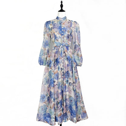 Rosalie Vintage Çiçek Desenli Maxi Elbise