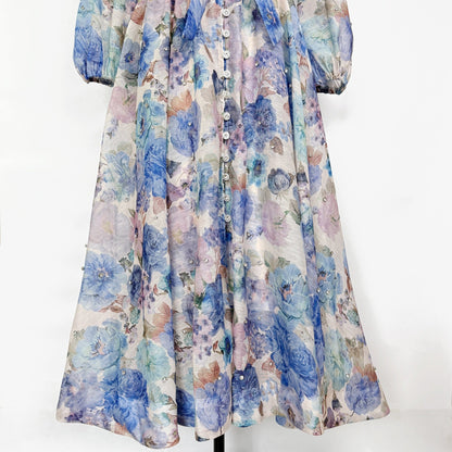 Rosalie Vintage Çiçek Desenli Maxi Elbise