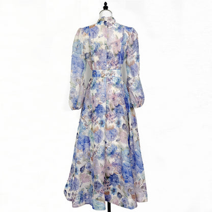 Rosalie Vintage Çiçek Desenli Maxi Elbise