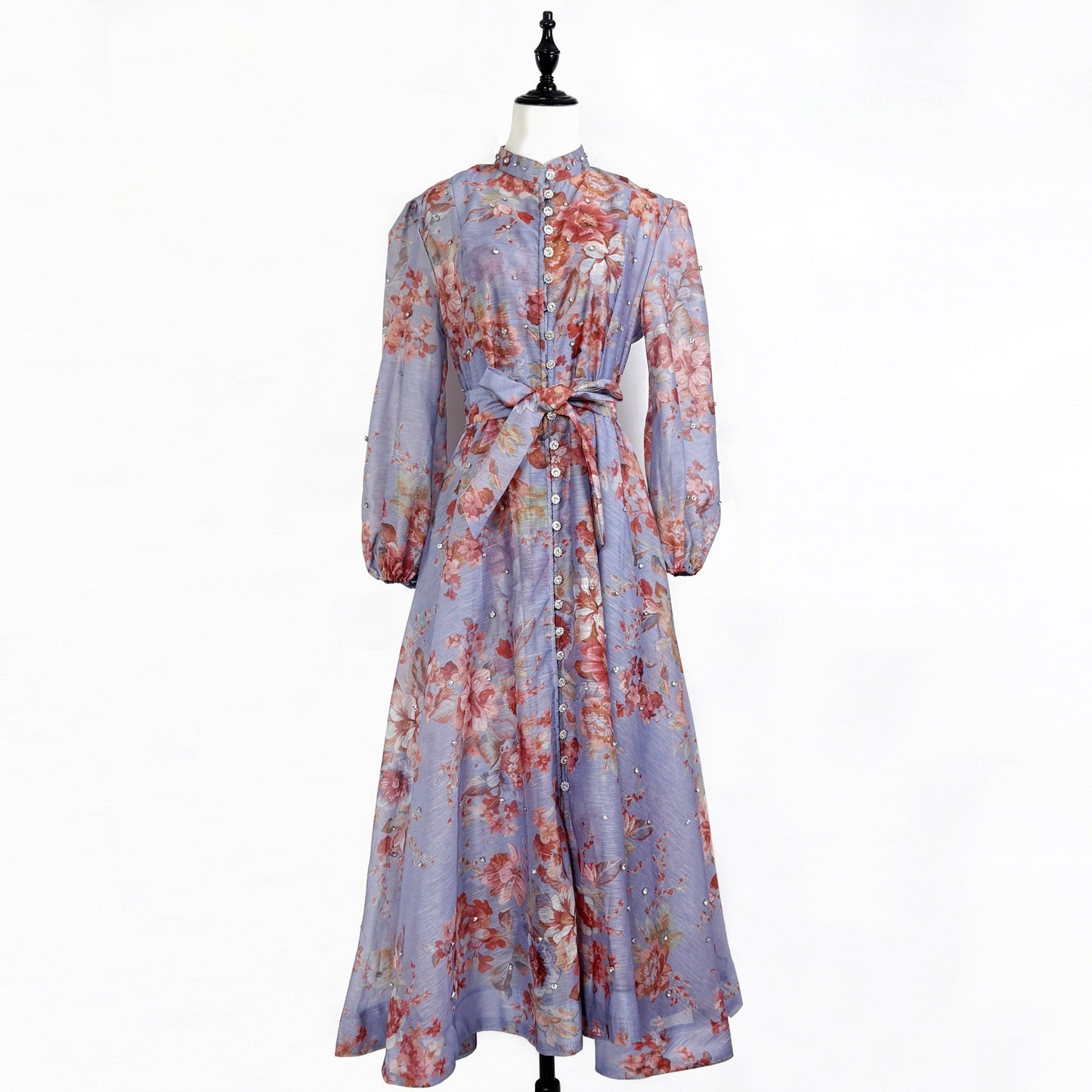 Rosalie Vintage Çiçek Desenli Maxi Elbise