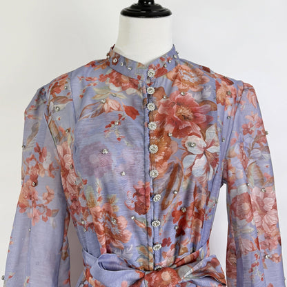 Rosalie Vintage Çiçek Desenli Maxi Elbise