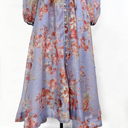 Rosalie Vintage Çiçek Desenli Maxi Elbise