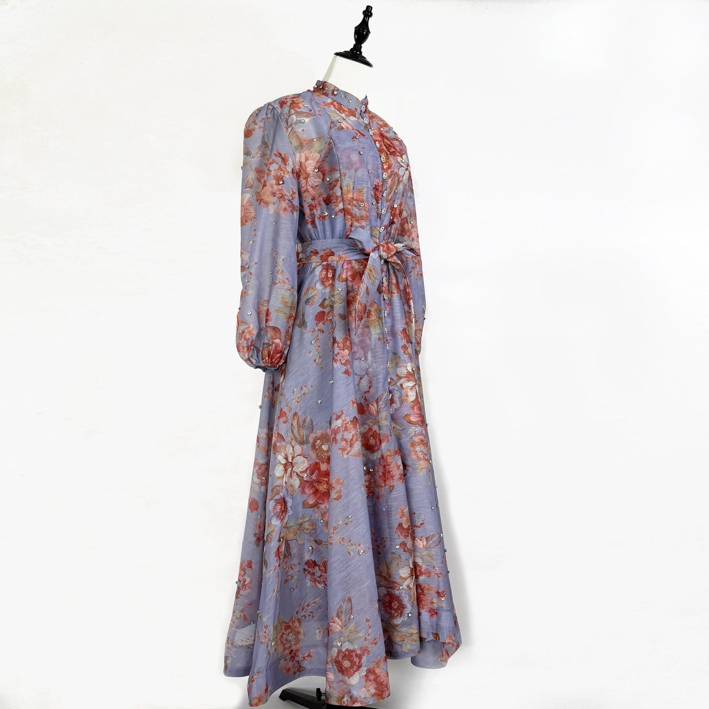 Rosalie Vintage Çiçek Desenli Maxi Elbise