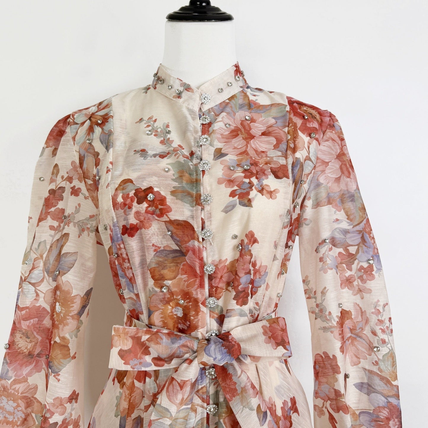 Rosalie Vintage Çiçek Desenli Maxi Elbise