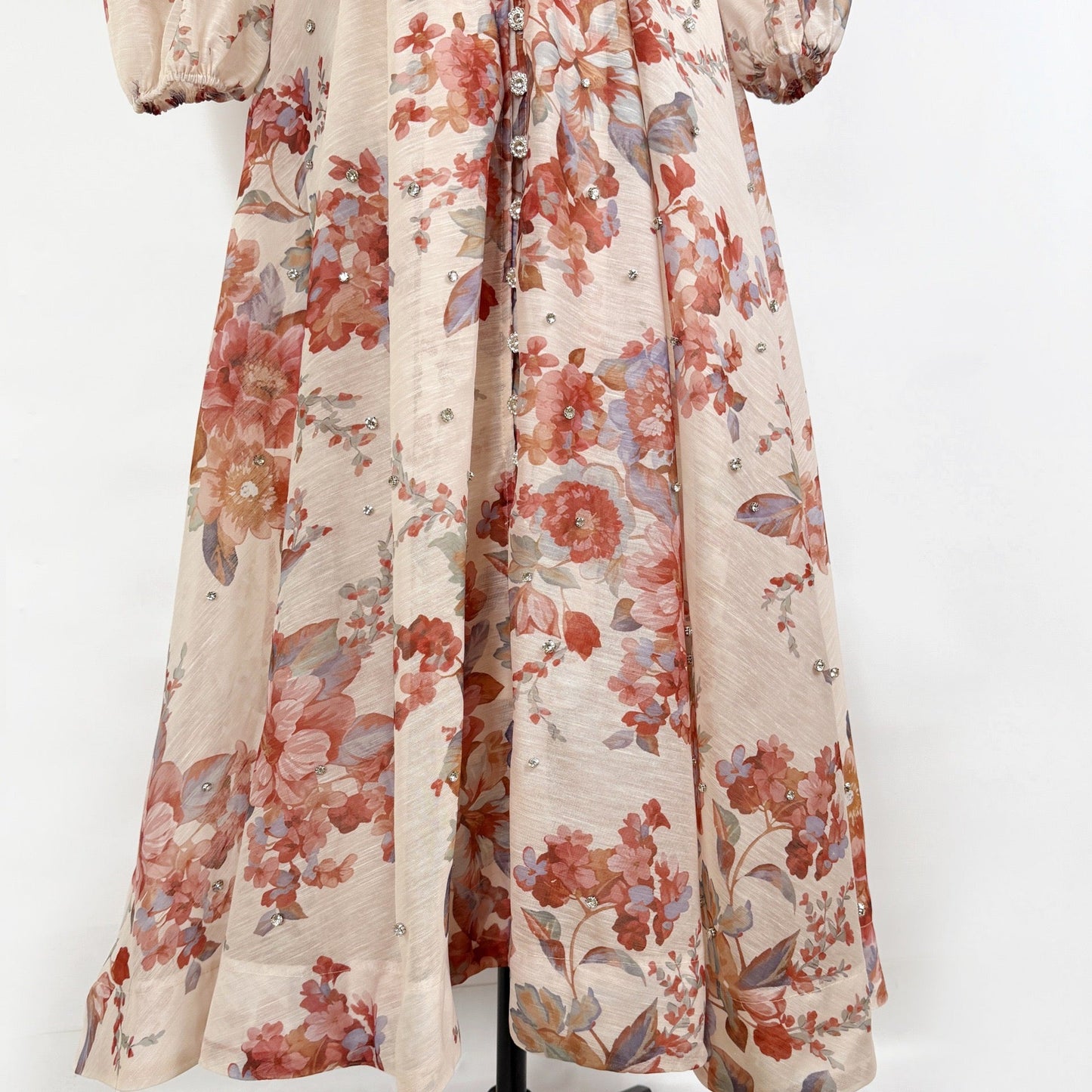 Rosalie Vintage Çiçek Desenli Maxi Elbise