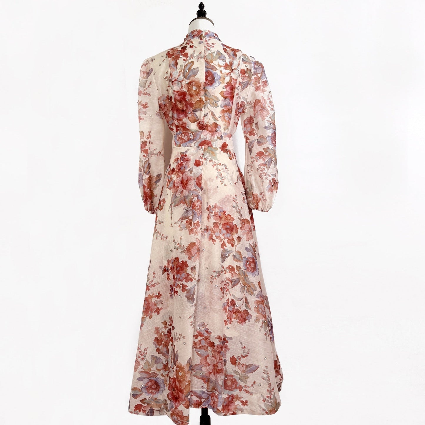 Rosalie Vintage Çiçek Desenli Maxi Elbise
