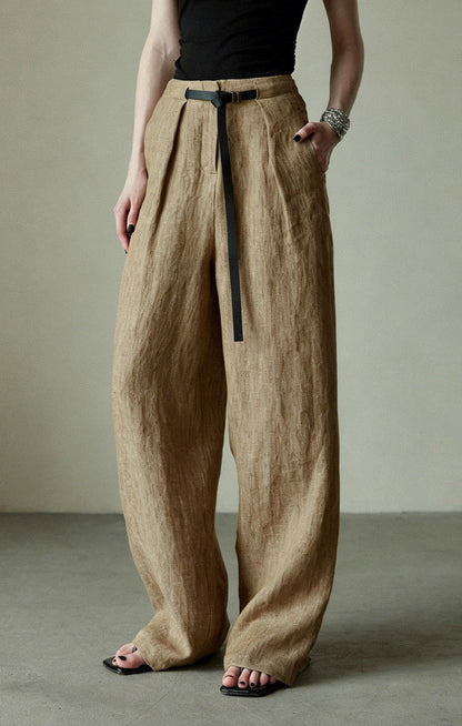 Avery %99 Keten Geniş Paça Pantolon
