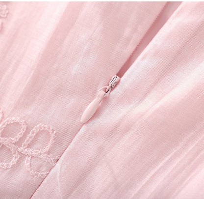 Celeste Nakışlı Tencel Midi Elbise