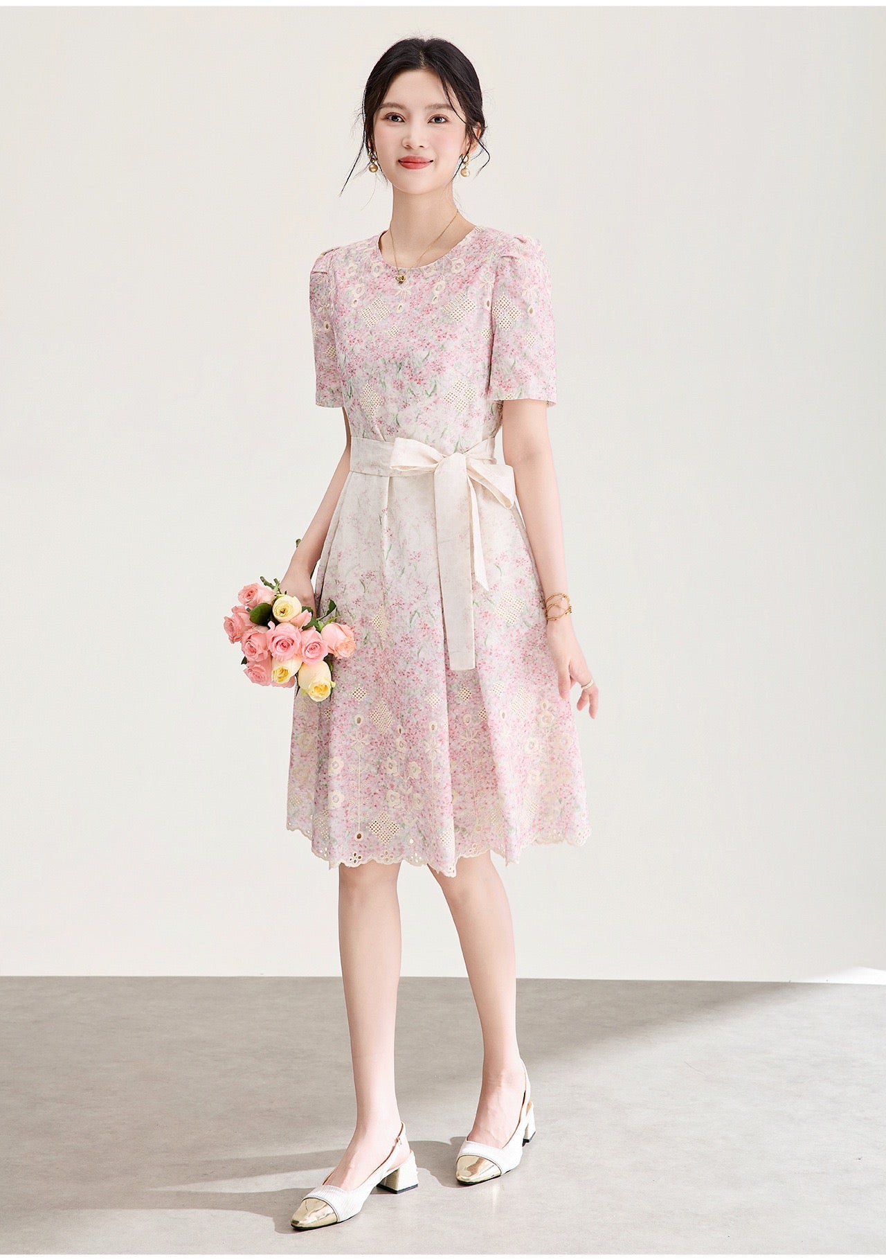 Adeline Embroidered Floral  Dress