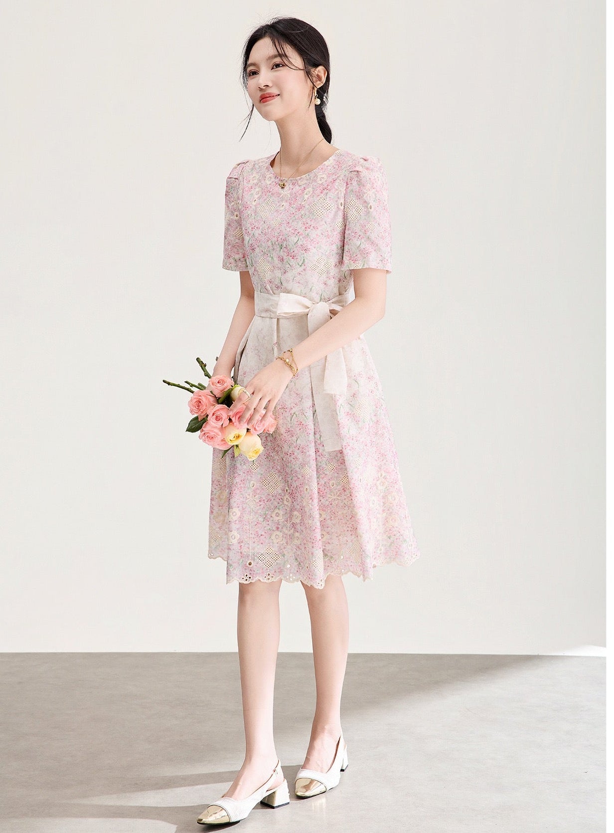 Adeline Embroidered Floral  Dress