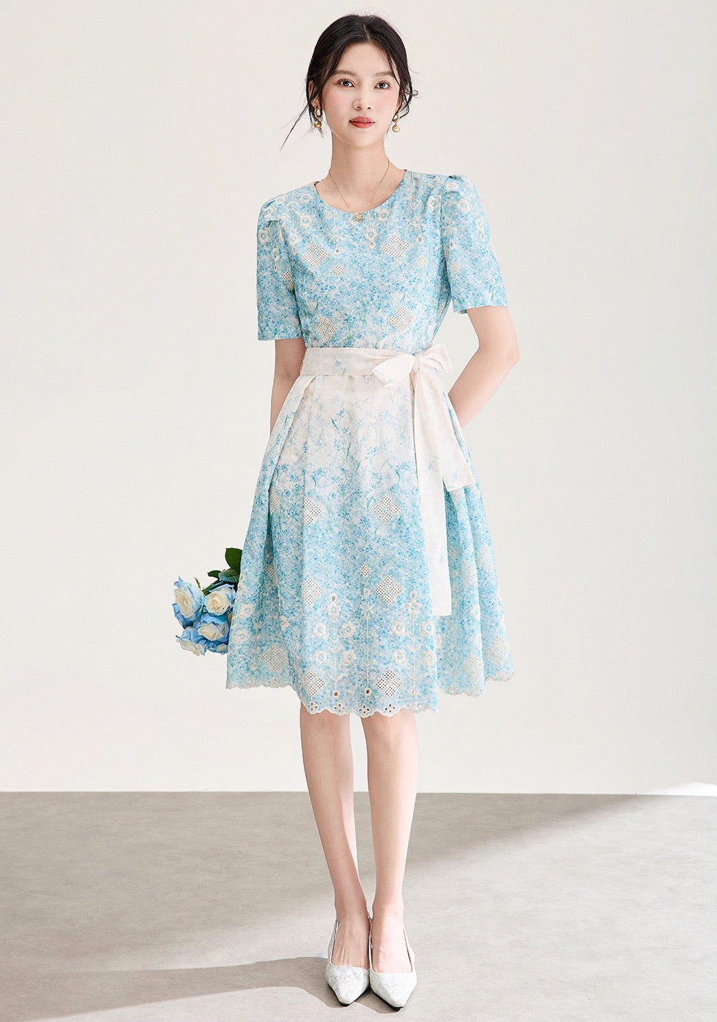Adeline Embroidered Floral  Dress